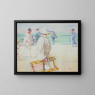 Promeneurs sur la digue - Franz Gailliard — gerahmtes Bild an der Wand