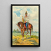 Soldat auf Pferd 7 - Franz Gerasch — gerahmtes Bild an der Wand