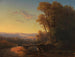 Landschaftsgemälde Süddeutschlands bei Sonnenuntergang - Franz Graf von Pocci — Ansicht des Kunstwerks