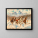Pferderennen im Trab im Winter - Franz Hienl-Merre — gerahmtes Bild an der Wand