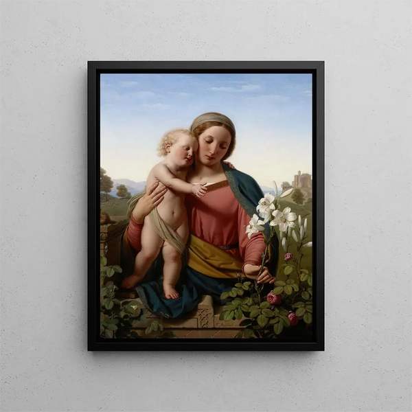 Jungfrau mit Kind - Franz Ittenbach — gerahmtes Bild an der Wand