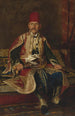 Nobles türkisches Gemälde sitzend in einem tapezierten Interieur - Franz Leo Ruben — Ansicht des Kunstwerks