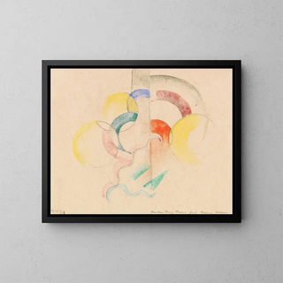 Abstraktes Aquarell-Gemälde I - Franz Marc — gerahmtes Bild an der Wand