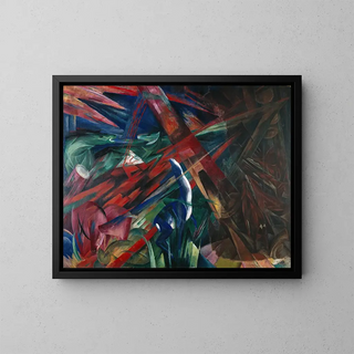 Destins Tiere Die Bäume haben ihre Jahresringe gezeigt, die Tiere ihre Adern - Franz Marc — gerahmtes Bild an der Wand