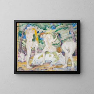 Frauen nackt beim Baden - Franz Marc — gerahmtes Bild an der Wand