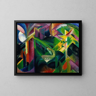 Hirsch im Klostergarten - Franz Marc — gerahmtes Bild an der Wand