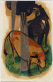 Rotes Pferd und Gelzucht Pferd Schwarz Braun und Gelzucht - Franz Marc — Ansicht des Kunstwerks