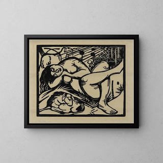 Bergère endormie - Franz Marc — gerahmtes Bild an der Wand