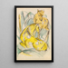 Zwei gelbe Tiere, zwei gelbe Rehe - Franz Marc — gerahmtes Bild an der Wand