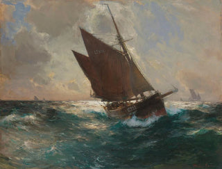 Das Boot von Lowestoft vor Cornwall - Franz Müller-Gossen — Ansicht des Kunstwerks