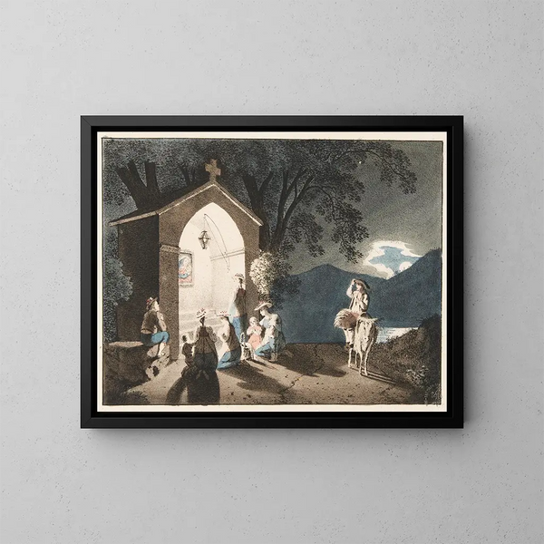 Die Abendgebet - Franz Niklaus König — gerahmtes Bild an der Wand