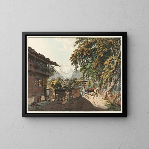 Der Rückkehr der Alpen - Franz Niklaus König — gerahmtes Bild an der Wand