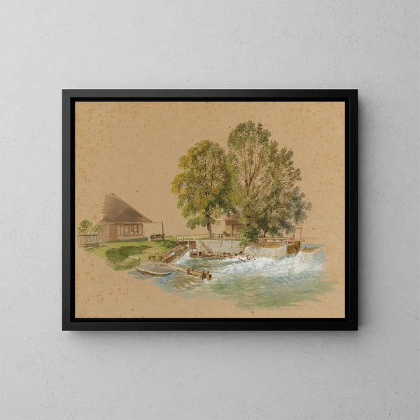 Schleuse bei Schwellenmätteli in Bern - Franz Niklaus König — gerahmtes Bild an der Wand