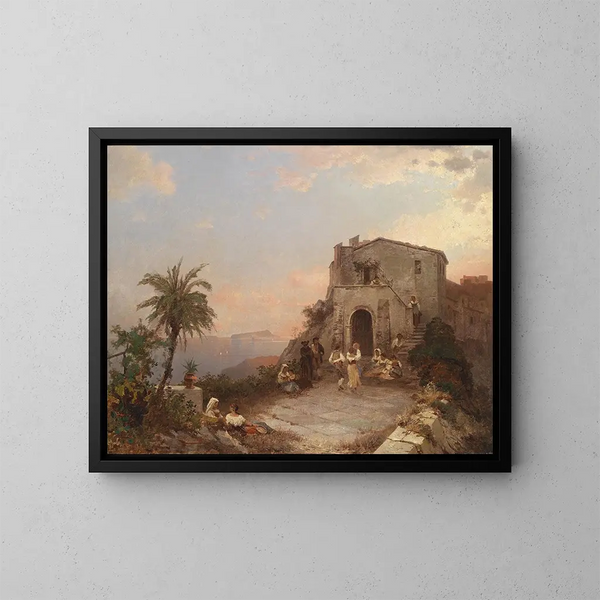 Sommerfest in Italien - Franz Richard Unterberger — gerahmtes Bild an der Wand