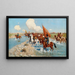 Cavaliers circassiens traversant une rivière - Franz Roubaud — gerahmtes Bild an der Wand