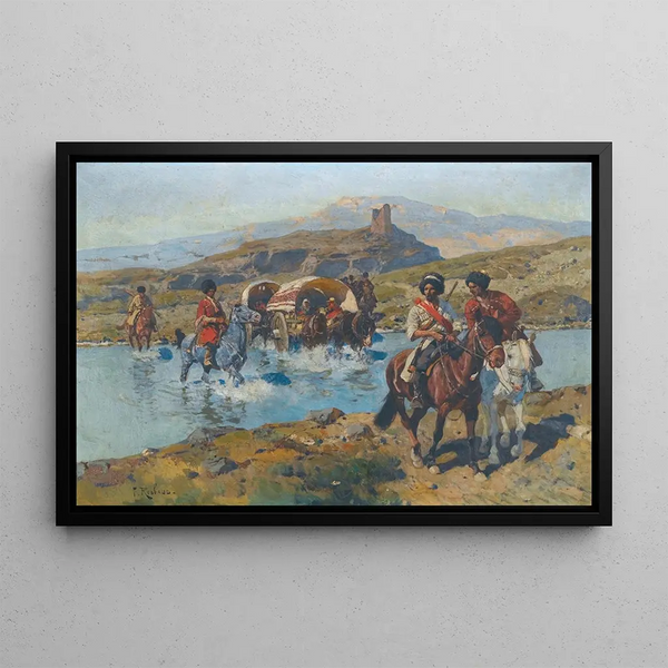 Franz Roubaud - Cossacks Crossing A Ford.webp