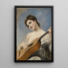 Die Gitarrenspielerin - Franz Russ der Jüngere — gerahmtes Bild an der Wand