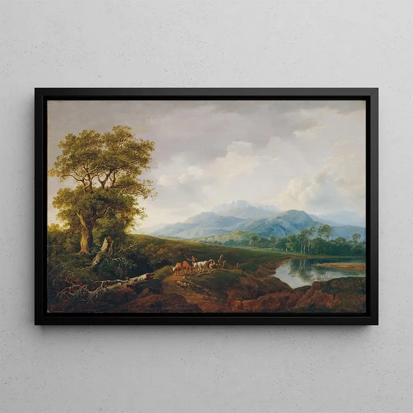Franz Scheyerer - Landschaft mit Schneeberg.webp
