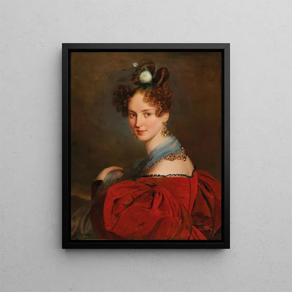 Portrait einer Dame mit transsilvanischen Schmuckstücken - Franz Schrotzberg — gerahmtes Bild an der Wand