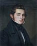 Portrait eines jungen Mannes in schwarzer Frackjacke, im Dreiviertelprofil nach rechts - Franz Seraph Stirnbrand — Ansicht des Kunstwerks