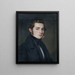 Portrait eines jungen Mannes in schwarzer Frackjacke, im Dreiviertelprofil nach rechts - Franz Seraph Stirnbrand — gerahmtes Bild an der Wand