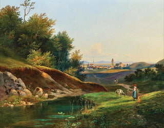 Vue de Perchtoldsdorf près de Vienne - Franz Steinfeld — Ansicht des Kunstwerks