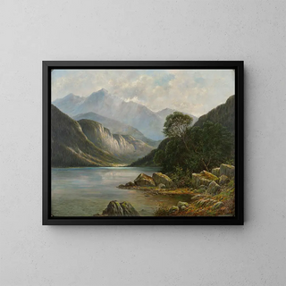Lac Bader mit dem Wetterstein - Franz Stephan Paschinger — gerahmtes Bild an der Wand