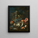 Obstkuchen mit totem Rebhuhn und Stieglitz - Franz Werner von Tamm — gerahmtes Bild an der Wand