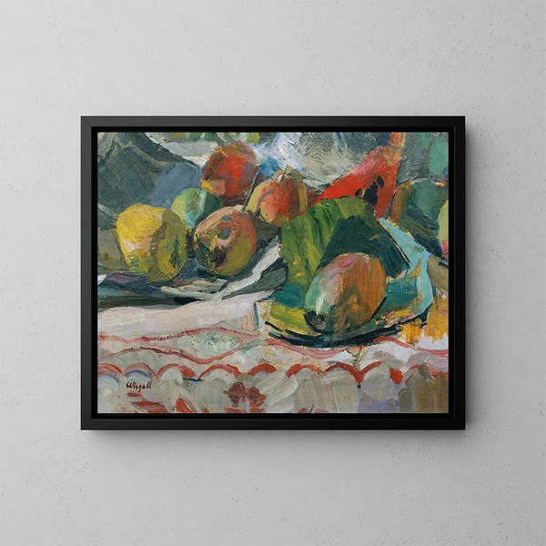 Naturmorte mit Früchten - Franz Wiegele — gerahmtes Bild an der Wand