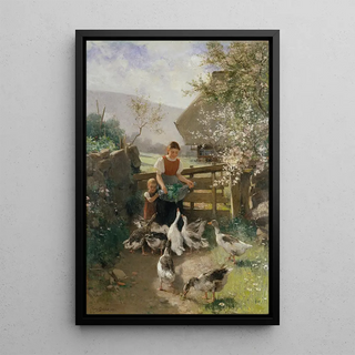 Franz Xaver Grel - Children with Geese.webp