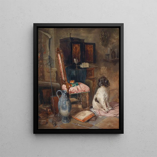 Franz Xaver Gruber - Interieur Mit Jagdhund.webp
