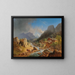 Berglandschaft mit Mühle an einem Bach - Franz Xaver Hofstetten — gerahmtes Bild an der Wand