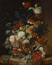 Eine Stillleben mit einem Blumenstrauß auf einem Marmorsims - Franz Xaver Pieler — Ansicht des Kunstwerks