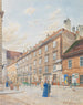 Ansicht der Schwarzspanierstraße mit dem Beethovenschen Friedhofshaus - Franz Xaver Schleich — Ansicht des Kunstwerks