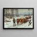 Holzfäller im Winter - Franz Xaver von Pausinger — gerahmtes Bild an der Wand