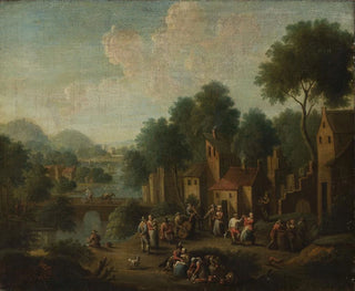 Landschaft mit Bauern beim Spielen - Franz de Paula Ferg — Ansicht des Kunstwerks