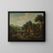 Landschaft mit Bauern beim Spielen - Franz de Paula Ferg — gerahmtes Bild an der Wand