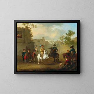Die Reitstunden - Franz de Paula Ferg — gerahmtes Bild an der Wand