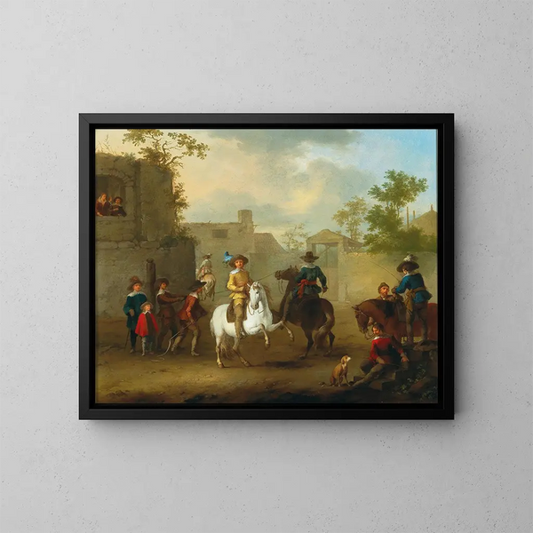 Die Reitstunden - Franz de Paula Ferg — gerahmtes Bild an der Wand