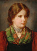 Eine junge Frau in traditioneller Tracht mit Schal und Halskette - Franz von Defregger — Ansicht des Kunstwerks