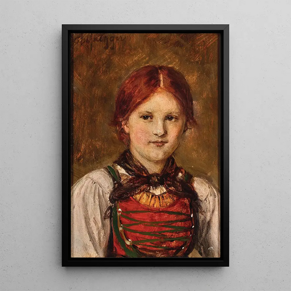 Franz von Defregger - A young girl in traditional costume.webp