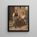Bauern-Gemälde mit Dirndl vor der Waschküche - Franz von Defregger — gerahmtes Bild an der Wand