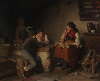 Die Geschichtenerzählerin - Franz von Defregger — Ansicht des Kunstwerks
