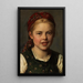 Junge Frau mit Hut - Franz von Defregger — gerahmtes Bild an der Wand
