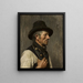 Portrait eines Bauern mit Hut - Franz von Lenbach — gerahmtes Bild an der Wand