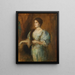 Portrait einer Dame mit Perlenkette und Pelzstola - Franz von Lenbach — gerahmtes Bild an der Wand