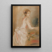 Portrait einer jungen Dame in weißem Kleid - Franz von Lenbach — gerahmtes Bild an der Wand