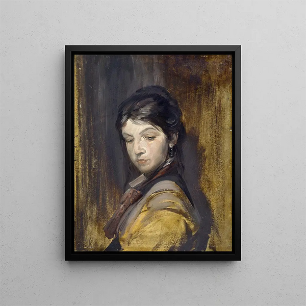unbekanntes Mädchen - Franz von Lenbach — gerahmtes Bild an der Wand