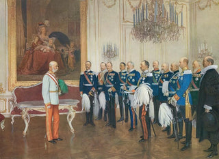 Franz von Matsch - Die deutschen Bundesfrsten huldigen Kaiser Franz Joseph.webp