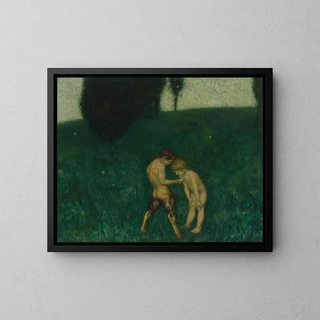 Glühwürmchen - Franz von Stuck — gerahmtes Bild an der Wand